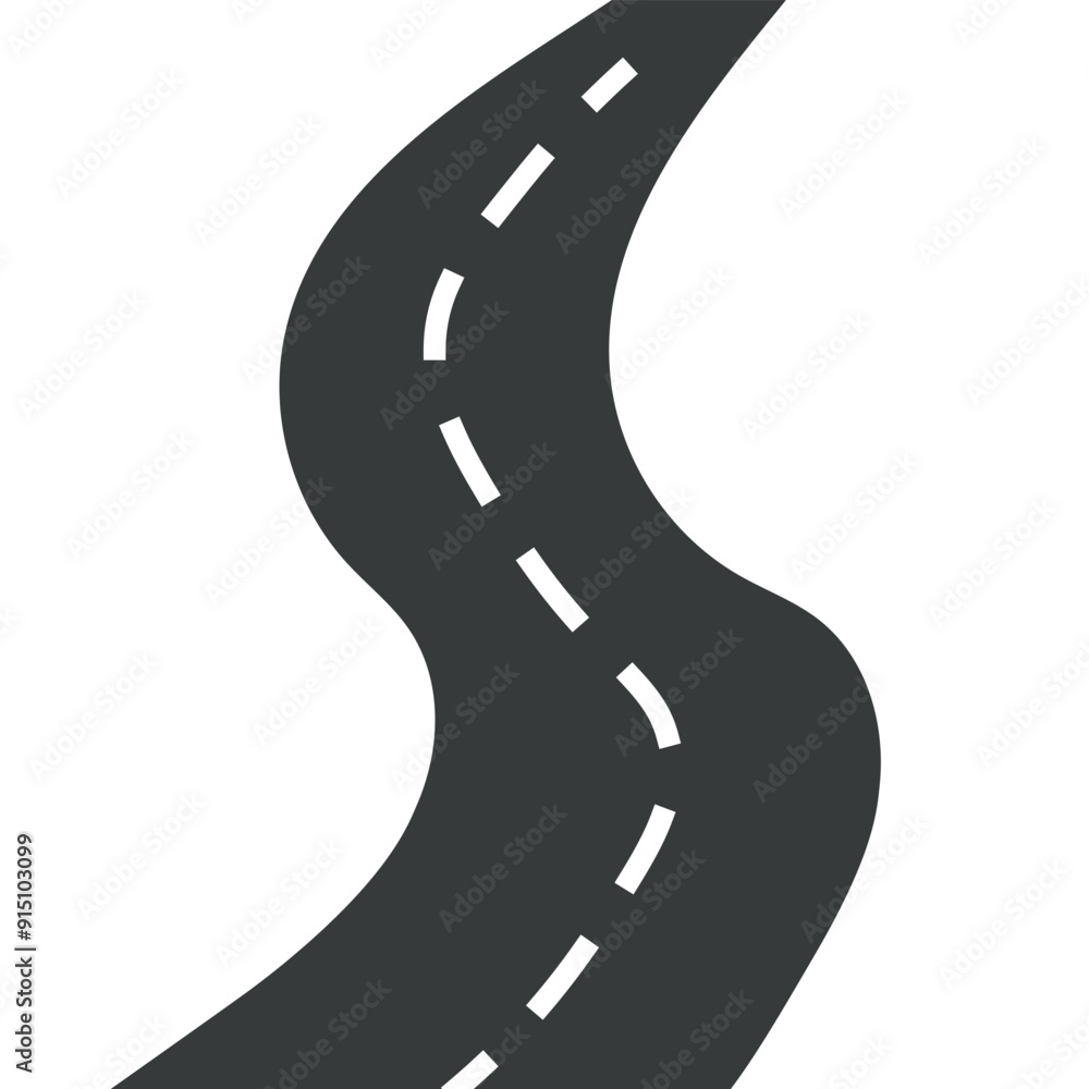Curved Asphalt Road Curved Asphalt Road
