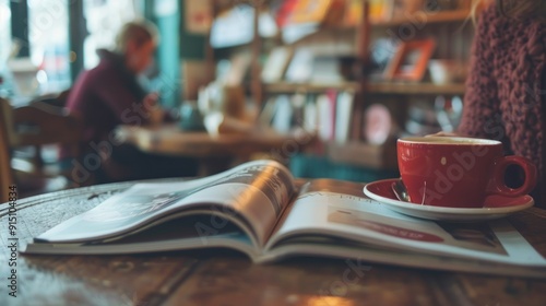 Coffee Break with a Magazine.