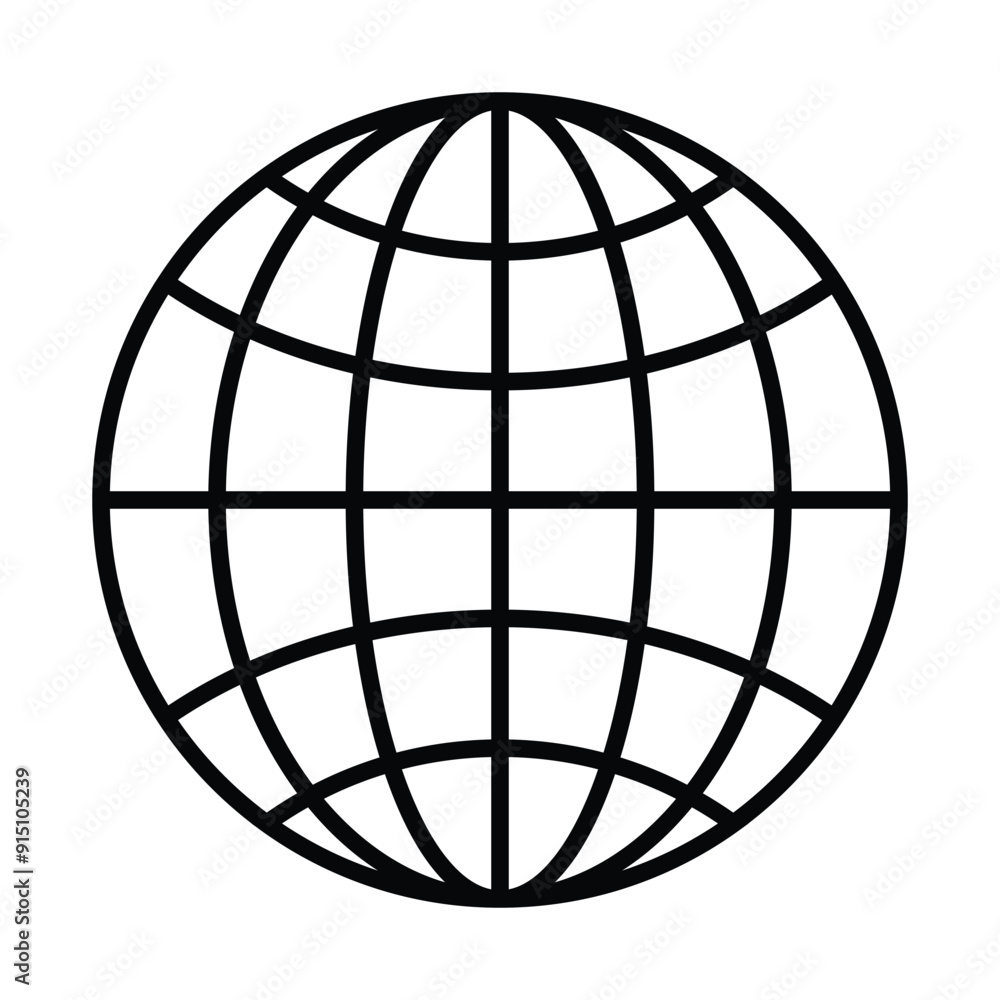 Globe icon. World symbol. Black isolated flat globe icon on white background. Earth vector illustration. Go to web sign and symbol. Globe icon. World symbol. Black isolated flat globe icon on white background. Earth vector illustration. Go to web sign and symbol.