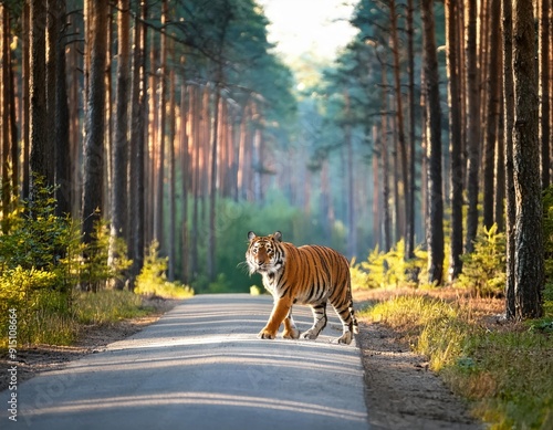 Majestic Elephant Strolling Through Golden Forest