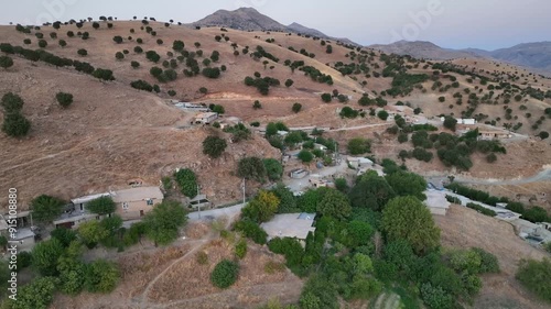 Aerial Footage of Mountains and Hills at Kurdistan Iraq. Drone's Footage from Medium High Altitude Captured on August 3rd, 2023.