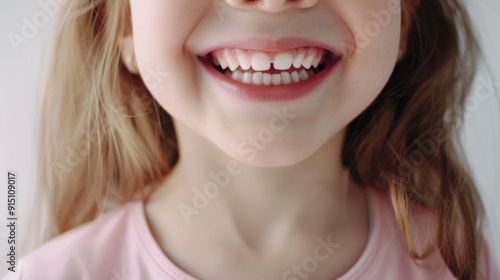 Smiling Little Girl with Bright White Teeth