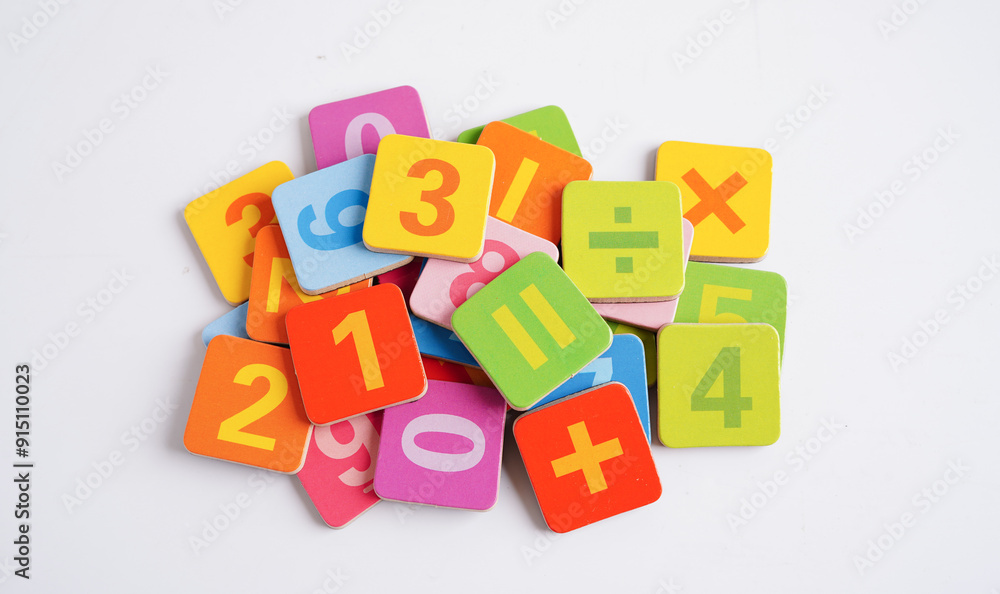 Number wood block cubes for learning Mathematic, education math concept. Number wood block cubes for learning Mathematic, education math concept.
