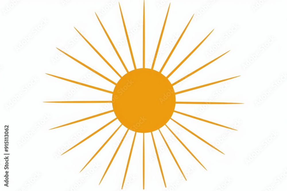 A bright yellow sunburst on a clean white background A bright yellow sunburst on a clean white background