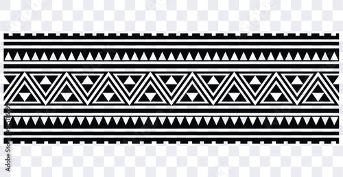 Polynesian pattern tribal tattoo border. Tribal tattoo geometric fore arm samoan band.Tattoo eps forearm samoan sleeve bracelet.Fabric seamless isolated hawaiian pattern on white background.