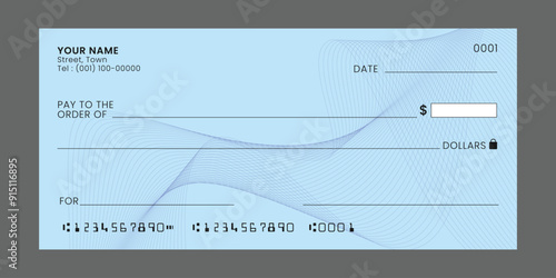 blank check template design. blank check vector illustration