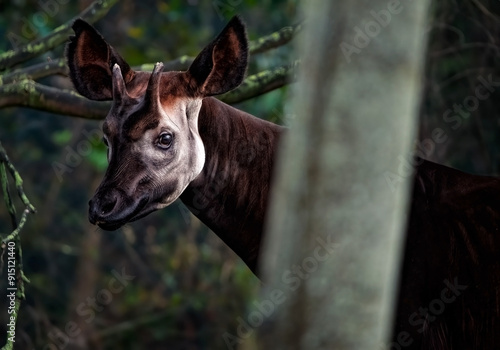 A close-up of an Okapi