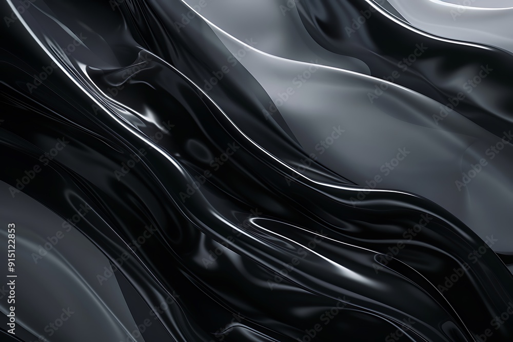 Fototapeta premium Abstract Black Liquid Waves