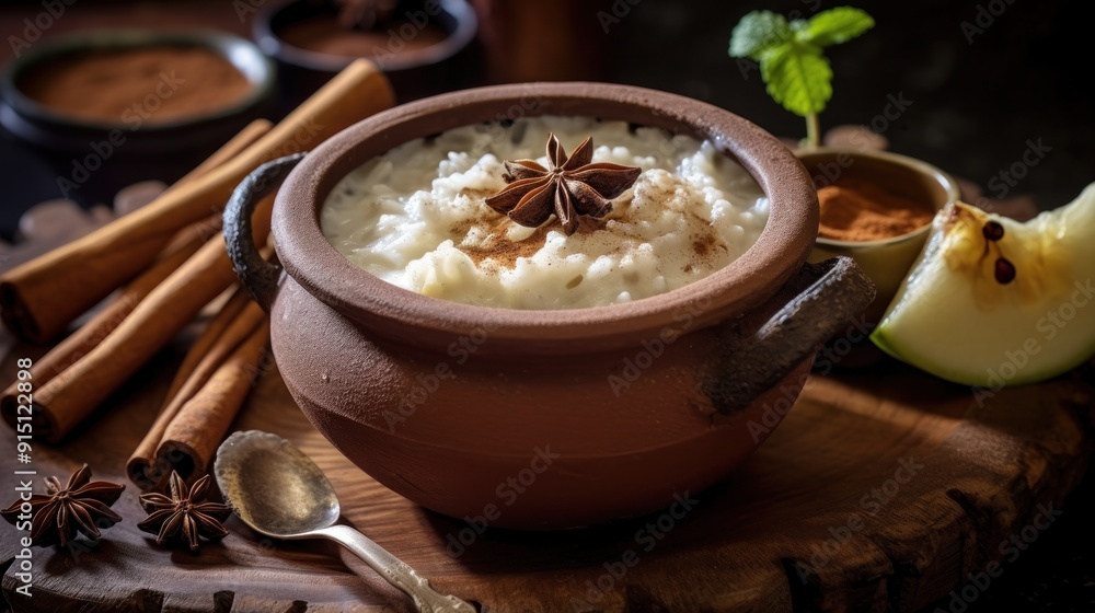 Sweet Rice Pudding With Cinnamon And Star Anise Sweet Rice Pudding With Cinnamon And Star Anise