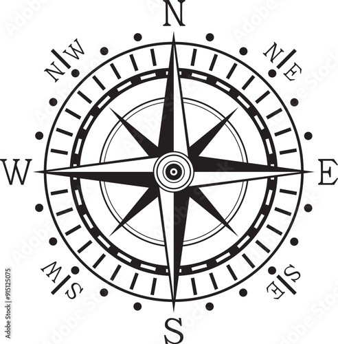 compass clock north vector illustration