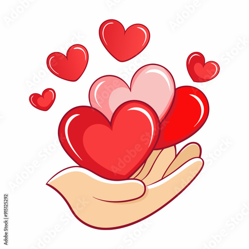 A handful of hearts in a baby art vector illustration