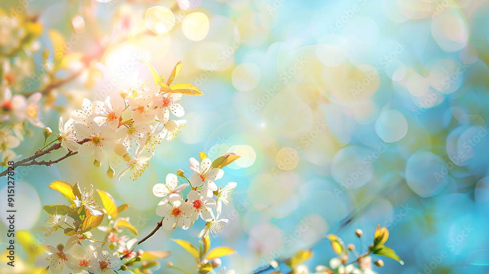 Fototapeta premium Lovely springtime flowers covered the landscape