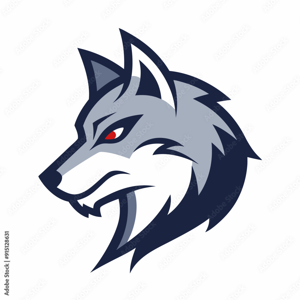 A head of angry wolf art vector illustration