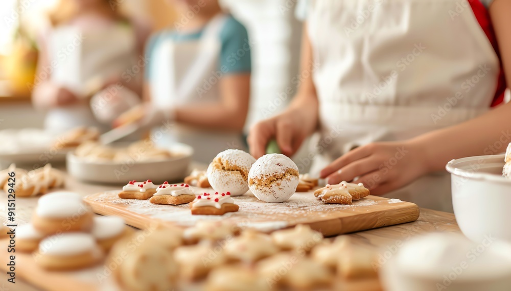 Family holiday baking, making cookies and treats Family holiday baking, making cookies and treats