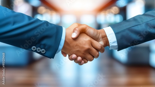 Two Businessmen Shaking Hands in Agreement