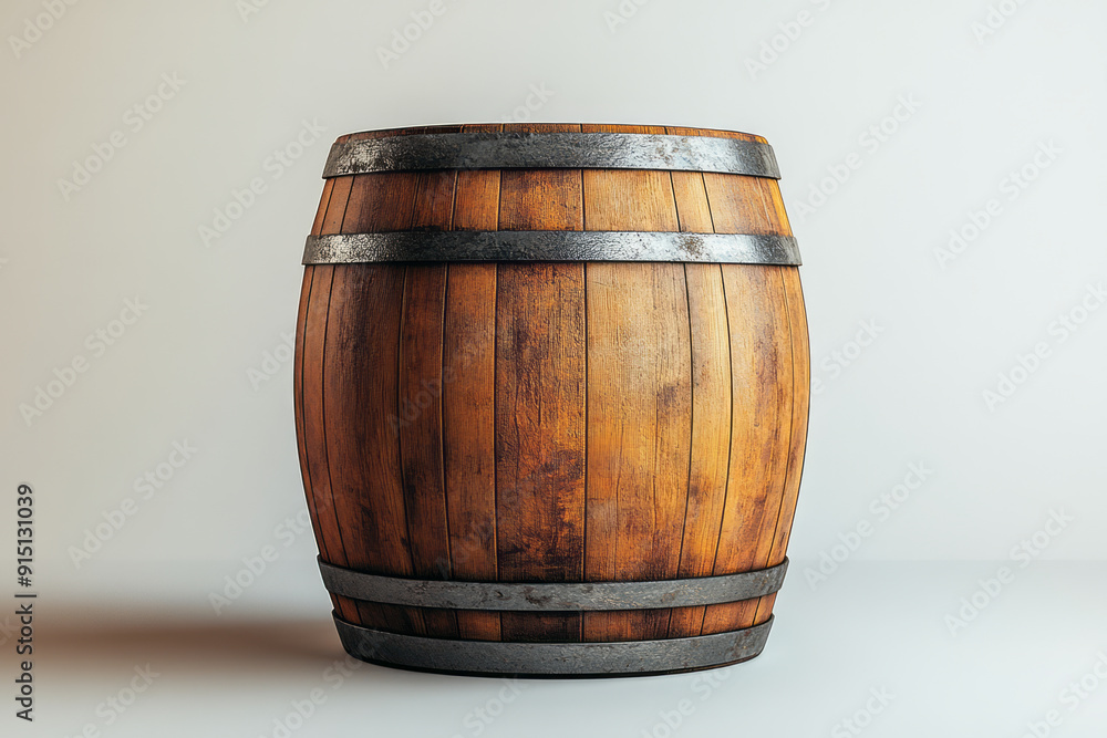 A single wine barrel with a minimalist logo design, set against a modern, white backdrop, A single wine barrel with a minimalist logo design, set against a modern, white backdrop,