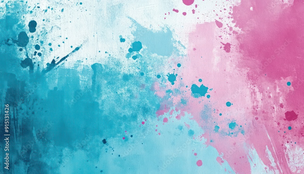 Abstract Watercolor Painting with Pink and Blue Splashes Abstract Watercolor Painting with Pink and Blue Splashes