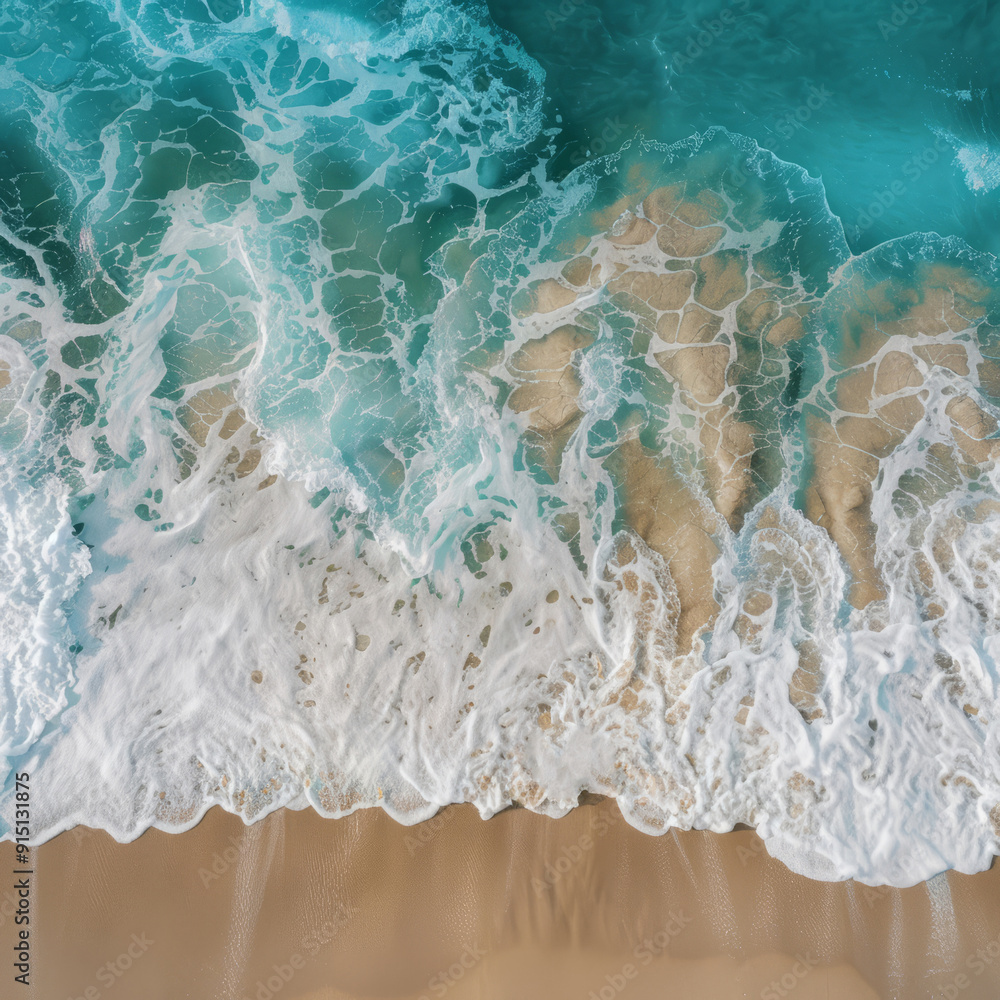 Naklejka premium Beautiful sandy beach. The sea wave.