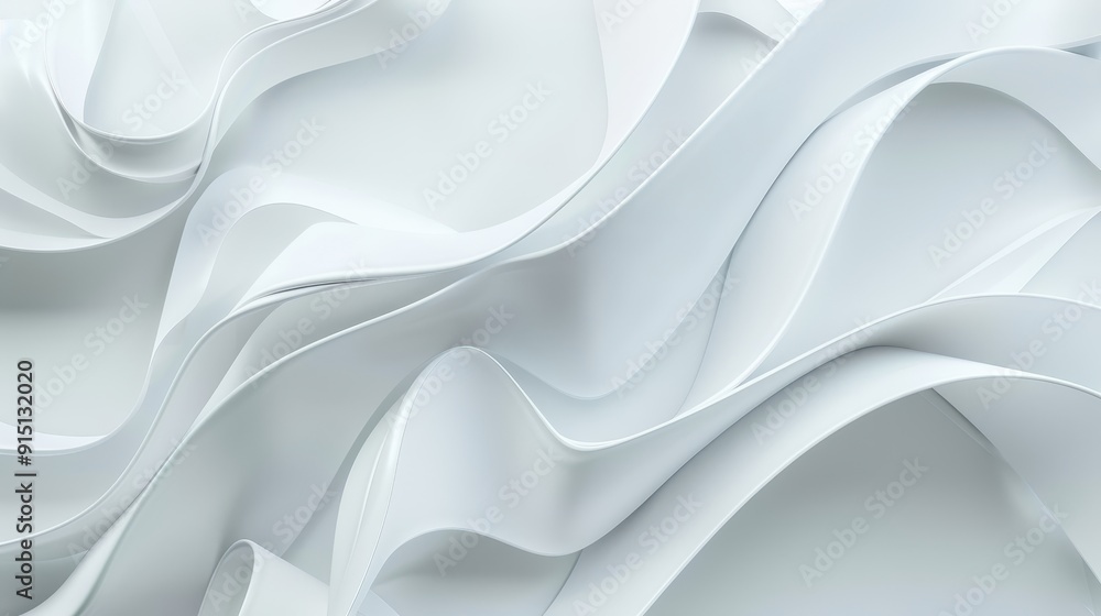 Fototapeta premium White fabric cascades smoothly, creating a serene and calming visual effect