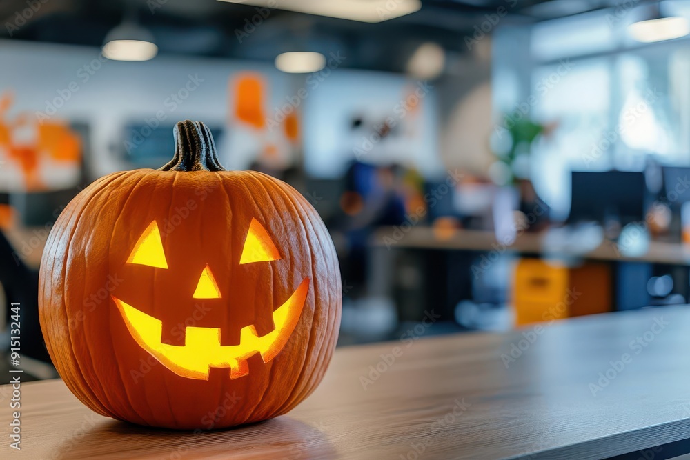 Halloween-themed office party with a focus on ad campaign planning, Halloween advertising, festive business environment Halloween-themed office party with a focus on ad campaign planning, Halloween advertising, festive business environment