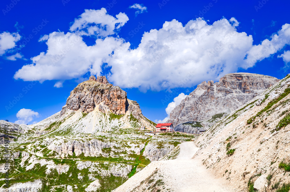 Dolomites, Italy. Great view of Sasso di Sesto in Sexten Dolomiti range, South Tyrol. Location Cortina d'Ampezzo.