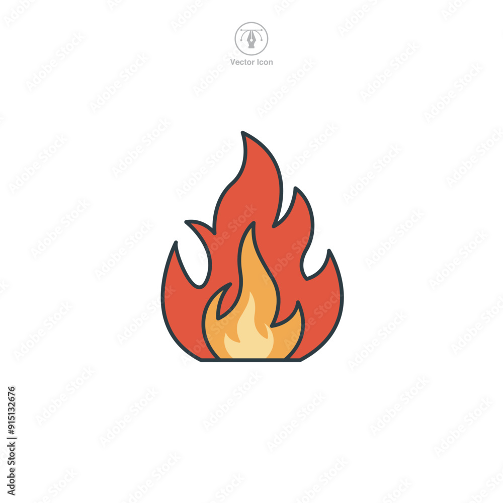 Fire icon symbol vector illustration isolated on white background Fire icon symbol vector illustration isolated on white background
