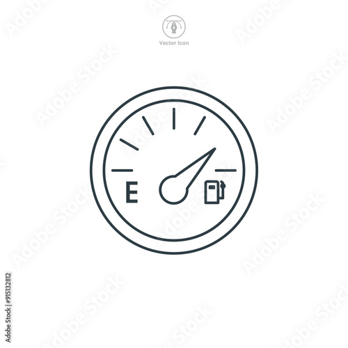 Fuel Gauge icon symbol vector illustration isolated on white background