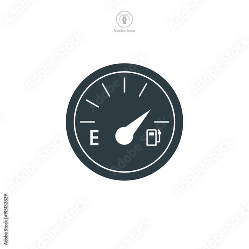 Fuel Gauge icon symbol vector illustration isolated on white background