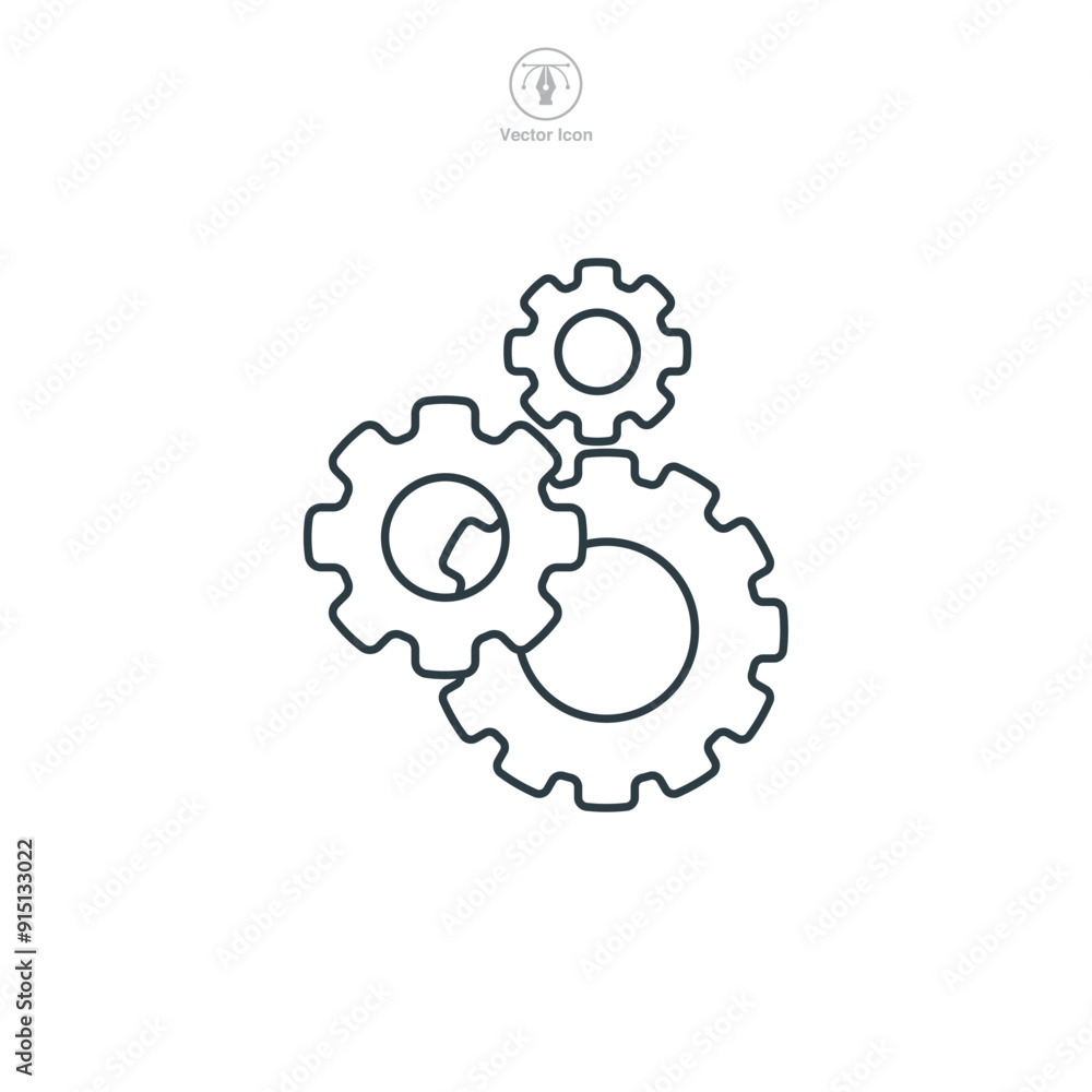 Gear icon symbol vector illustration isolated on white background Gear icon symbol vector illustration isolated on white background