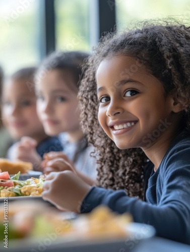 Group of children eating together, possibly at school or home