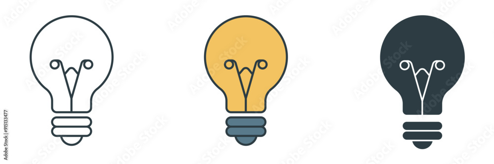 Light Bulb icon symbol vector illustration isolated on white background