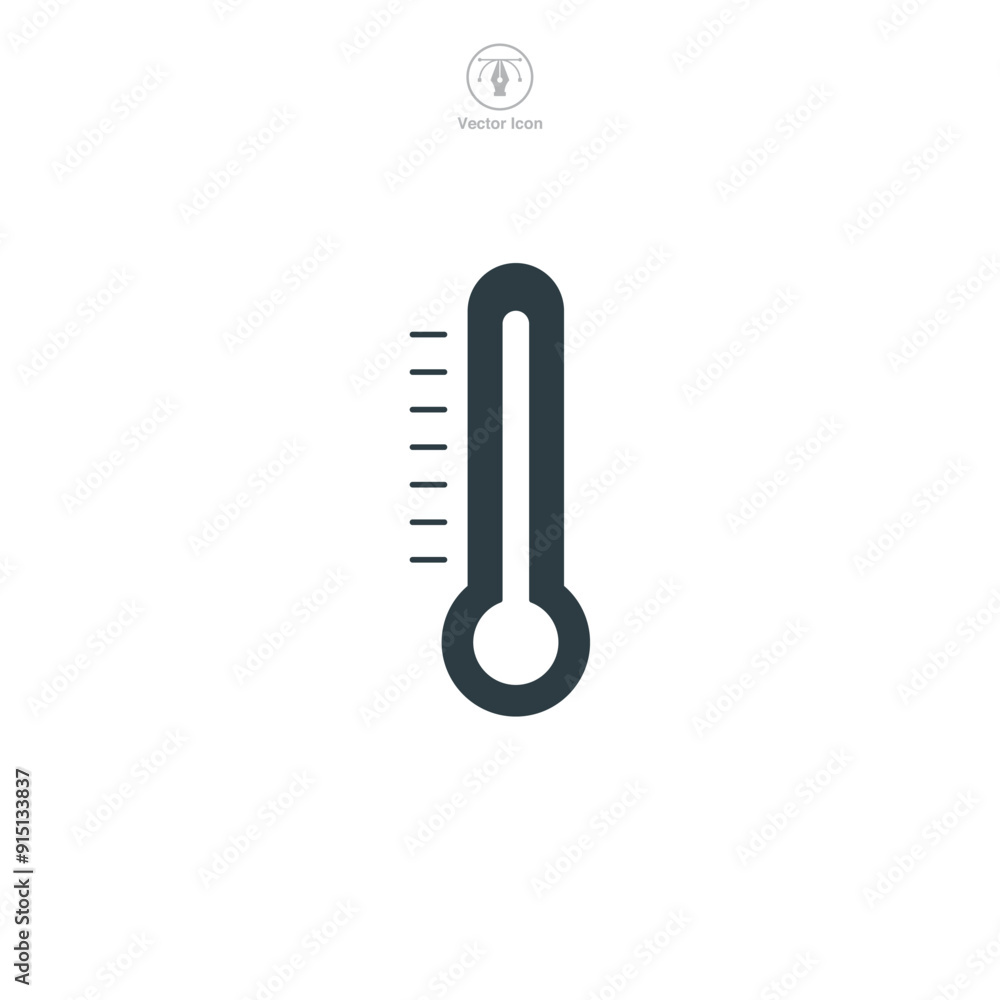 Thermometer icon symbol vector illustration isolated on white background Thermometer icon symbol vector illustration isolated on white background