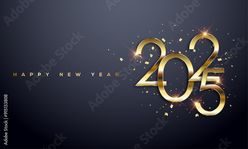 Canvas Print 2025 Happy New Year Greeting Card