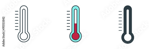 Thermometer icon symbol vector illustration isolated on white background