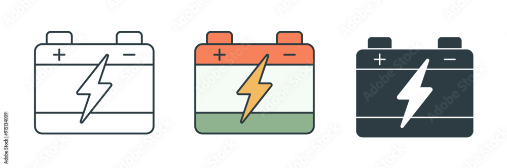 Battery icon symbol vector illustration isolated on white background Battery icon symbol vector illustration isolated on white background