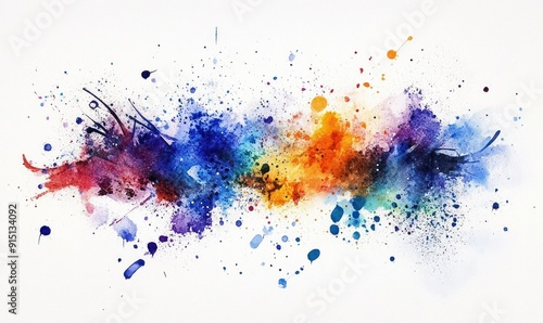 Abstract Watercolor Explosion of Colors