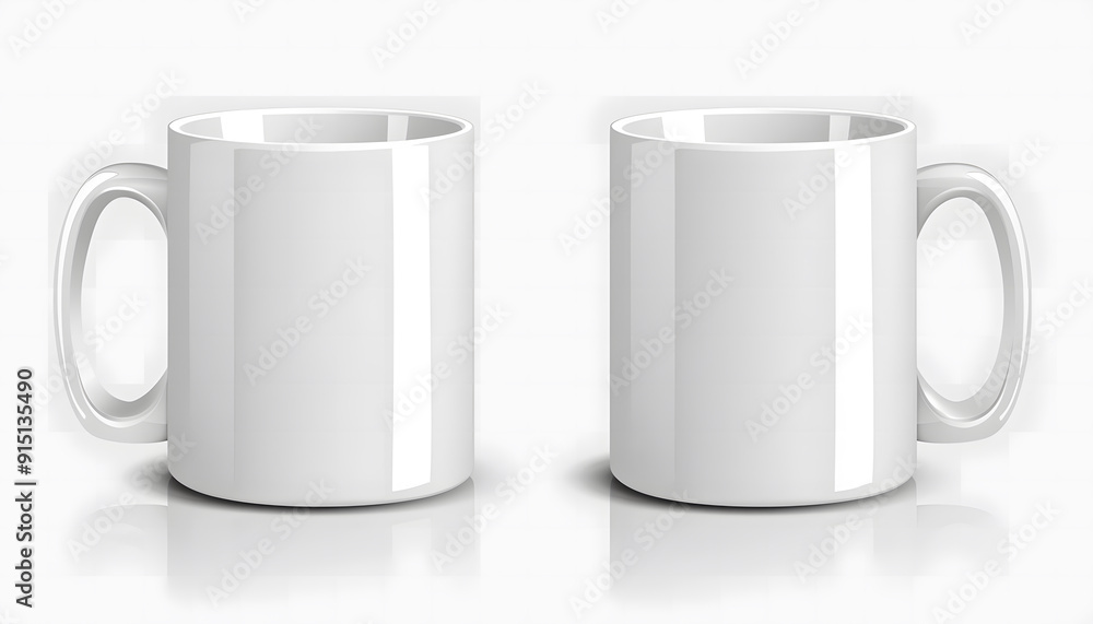 White coffee mug isolated on a solid white background. isolated on a solid white background. Illustrations design White coffee mug isolated on a solid white background. isolated on a solid white background. Illustrations design