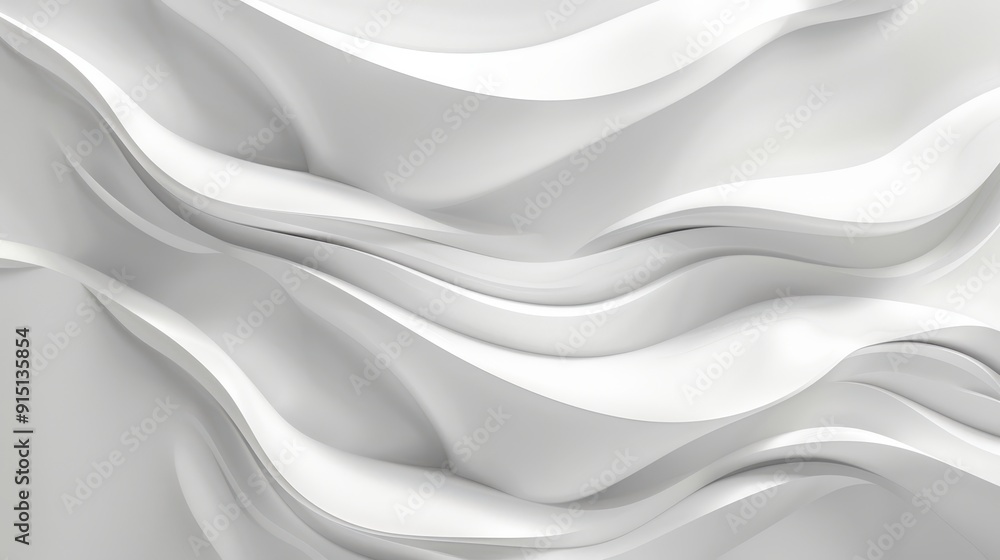 Obraz premium Flowing white textures create a sense of movement and depth in a contemporary design