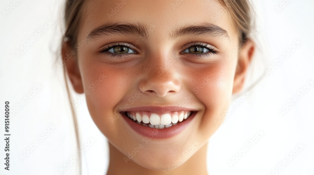 A close-up shot of a young girl holding a toothbrush, ready to brush her teeth A close-up shot of a young girl holding a toothbrush, ready to brush her teeth
