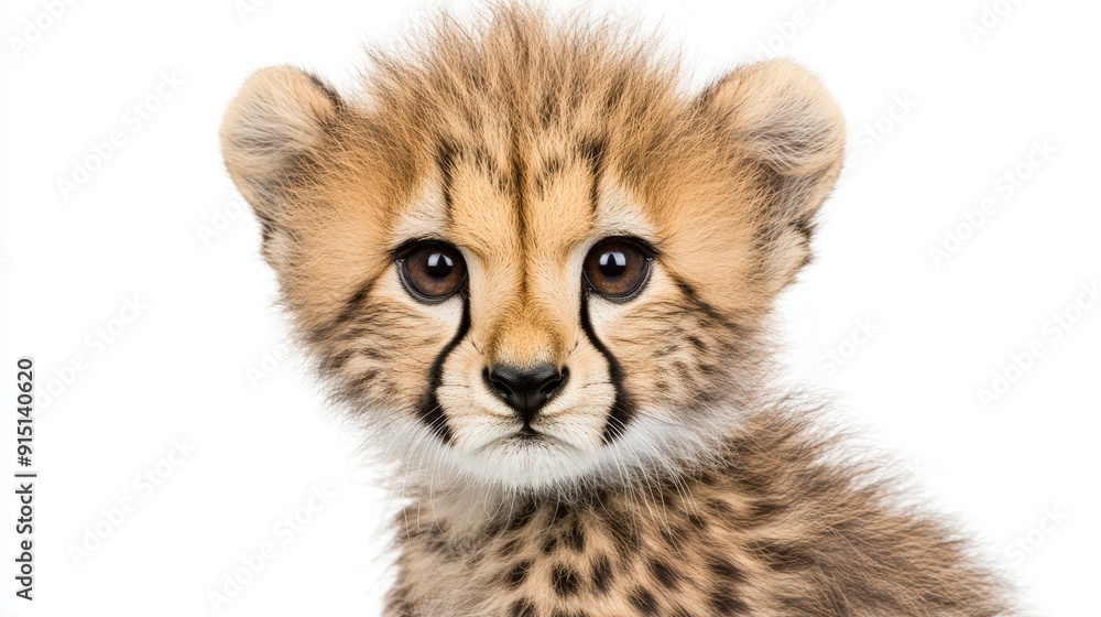 Obraz premium Adorable Close-Up Shot of Curious Cheetah Cub in Wildlife Safari Park