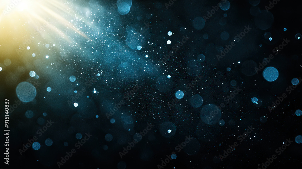 Fototapeta premium Film Texture Background with Heavy Grain, Dust, and Light Leak, Real Lens Flare Effect Shot in Studio over Black Background, Vintage Cinematic Style, Subtle Film Noise, Atmospheric Glare and Flare