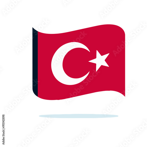 flat vector logo of the national flag of Turkey