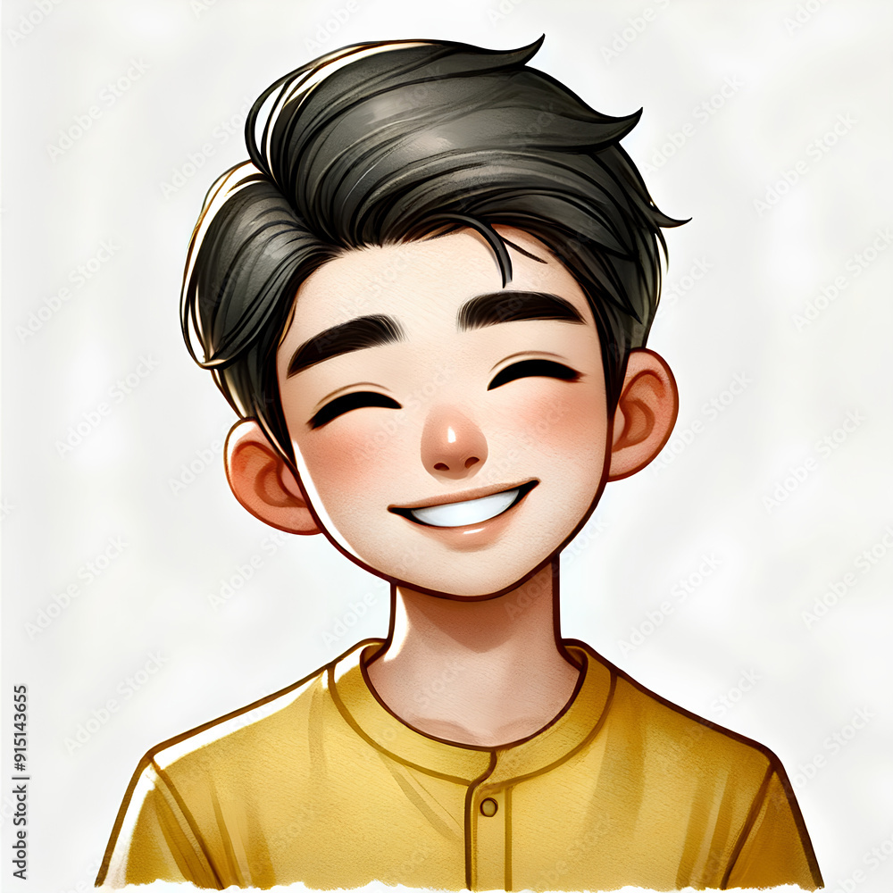 Vector,Smiling,Asian,cartoon,character,young,man,male,person,wearing,yellow,shirt,in,3d,style,design,on,light,background.,Human,people,feelings,expression,concept, Vector,Smiling,Asian,cartoon,character,young,man,male,person,wearing,yellow,shirt,in,3d,style,design,on,light,background.,Human,people,feelings,expression,concept,