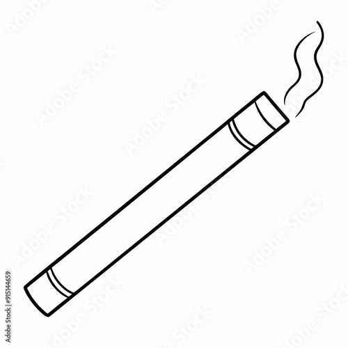 An unlit cigarette line art vector