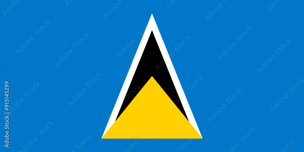The official national flag of the Saint Lucia. Correct proportions and colors. Vector illustration The official national flag of the Saint Lucia. Correct proportions and colors. Vector illustration