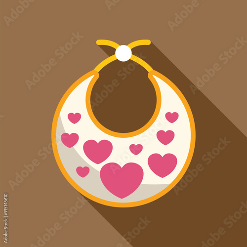 Baby bib decorated with hearts, symbolizing love and care for newborns and infants