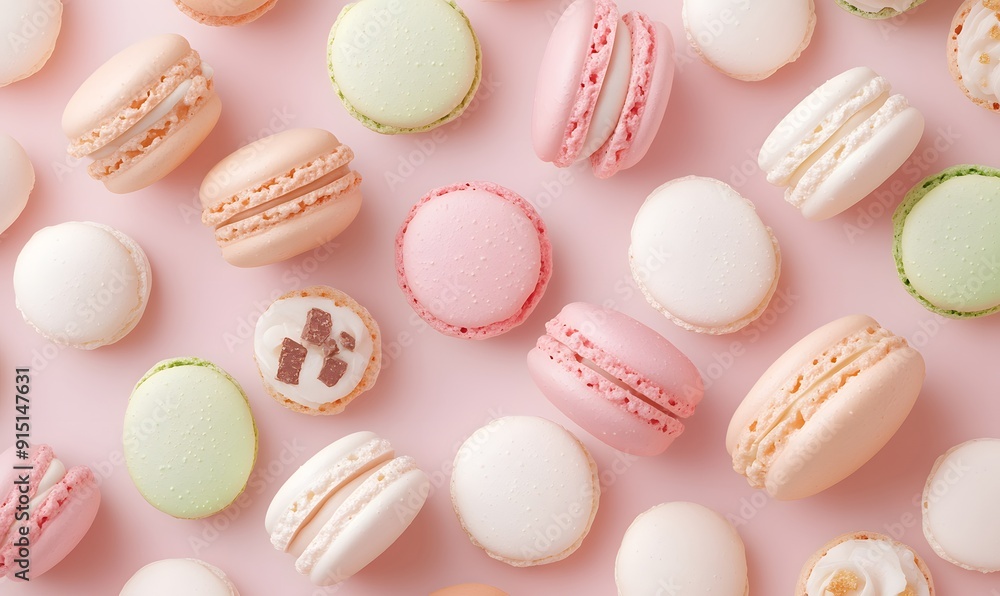 Obraz premium a poster of italian macarons and different toppings, Generative AI