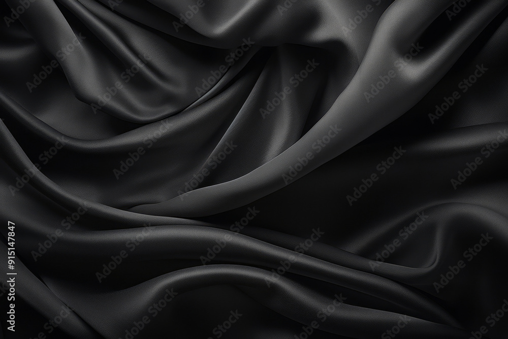 Processed collage of smooth elegant wavy deep black silk cloth fabric material texture. Background Processed collage of smooth elegant wavy deep black silk cloth fabric material texture. Background