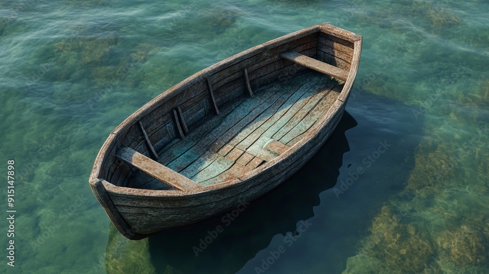 A small boat is floating in the water A small boat is floating in the water