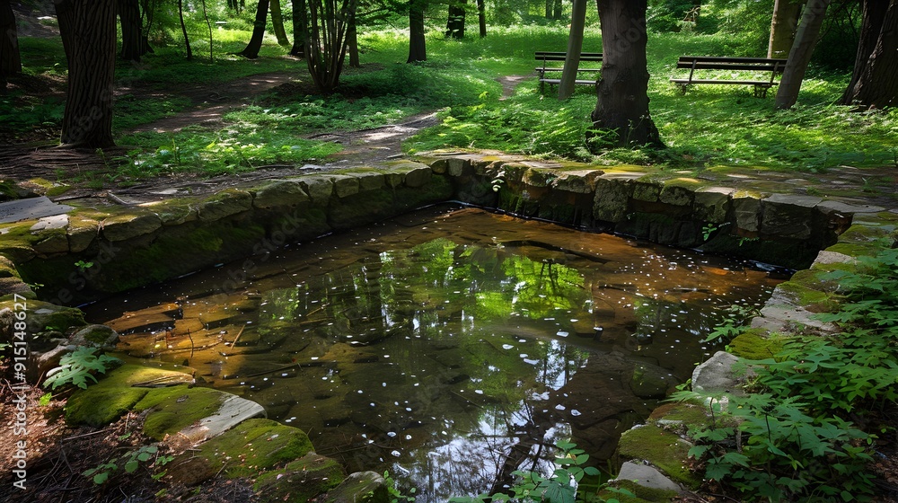 Fototapeta premium The spring in the forest park